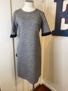 lou and grey denim dress Lou & Grey Denim Washed Double Cloth Tie Keyhole Mini Pocket Dress Size Large Indigo Blue Women's